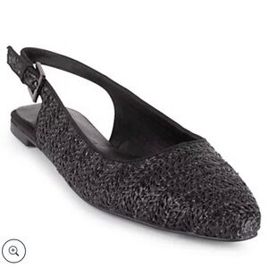 Tahari Black Sling Back Flats Size 8